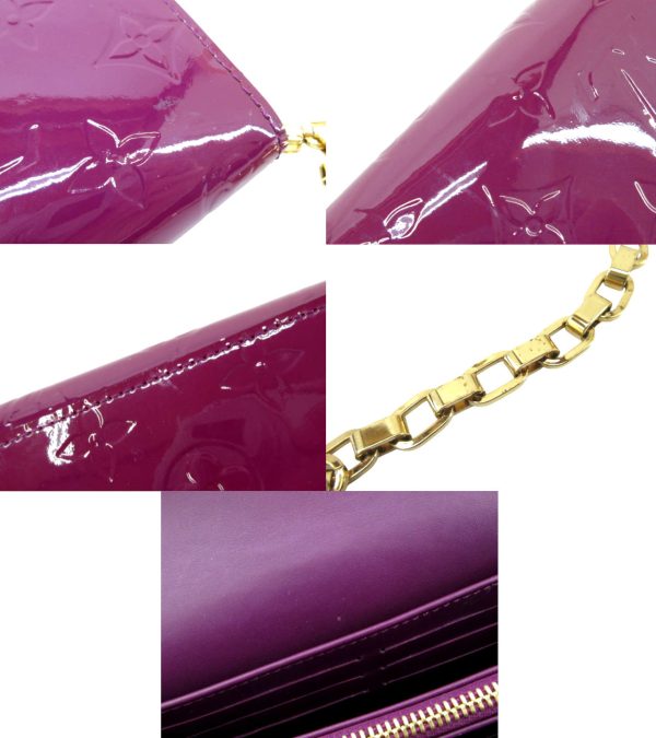 n49777 4 Louis Vuitton Vernis Portefeuille Sara Chain Wallet Amethyst