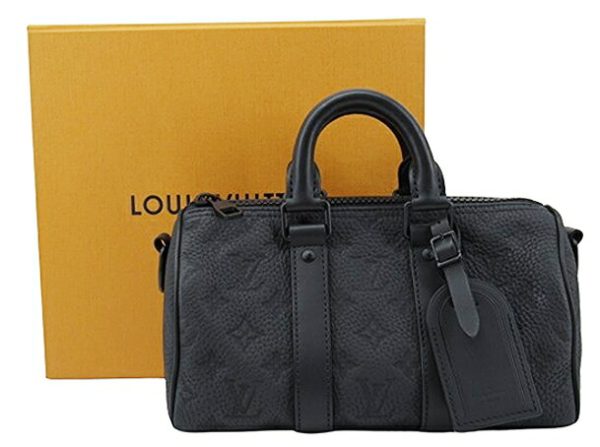 n49779 1 Louis Vuitton Taurillon Keepall Bandouliere 25 2WAY Mini Handbag Black