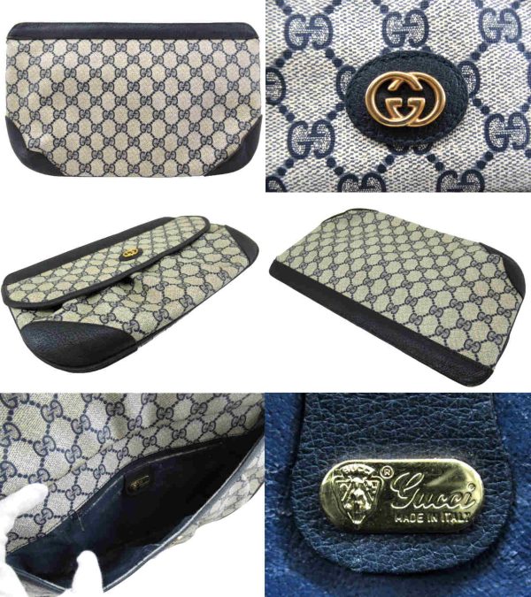 n49904 2 Gucci Gucci GG Plus Clutch Beige Blue