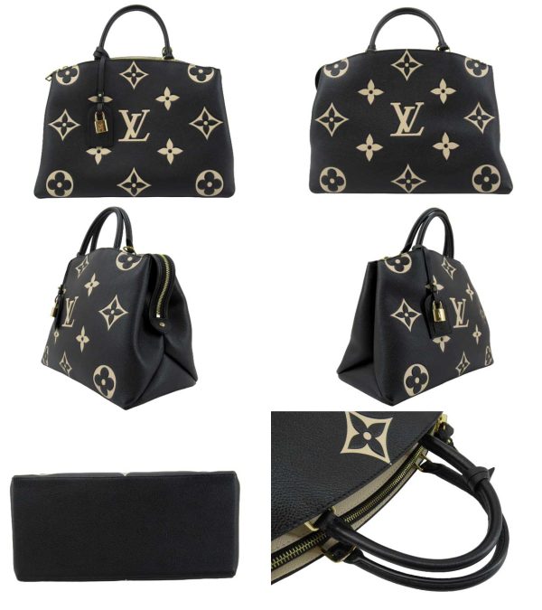 n49918 2 Louis Vuitton Bicolor Empreinte Grand Palais MM Handbag Black