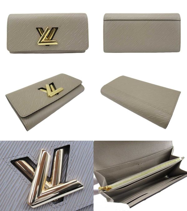 n49919 2 Louis Vuitton Epi Portefeuille Twist Long Wallet Galle