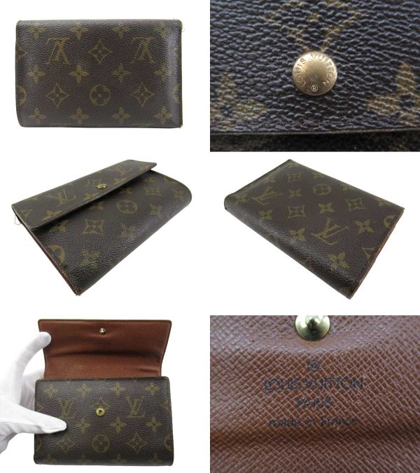 n49922 2 Louis Vuitton Monogram Porte Tresor Etuit Papier Wallet Brown