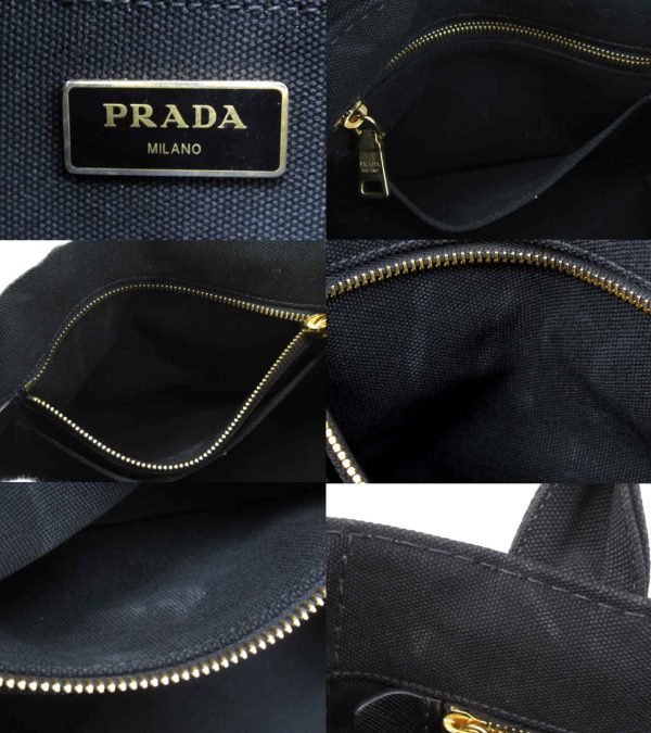 n49982 3 Prada Canapa 2 Way Shoulder Handbag Black