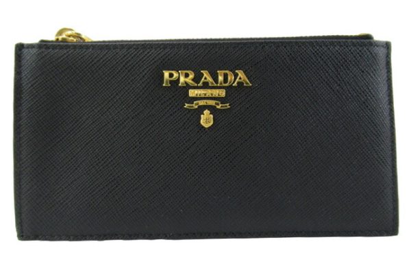 n49987 1 PRADA Saffiano Metal Coin Case Black