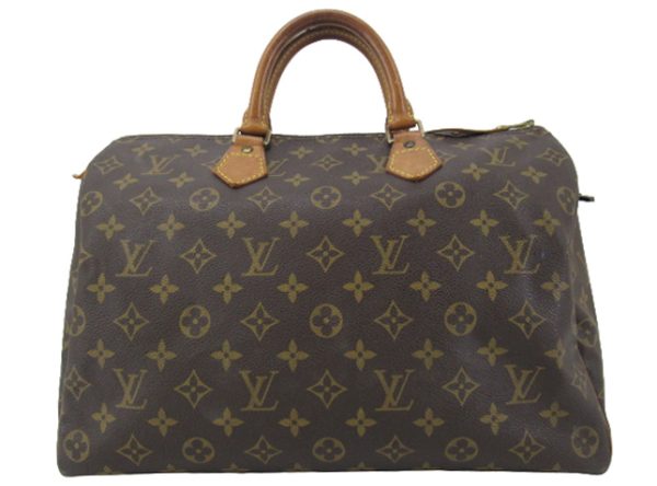 n49989 1 Louis Vuitton Monogram Speedy 35 Handbag Brown