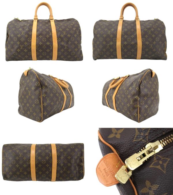 n50028 2 Louis Vuitton Monogram Keepall 45 Bag Brown