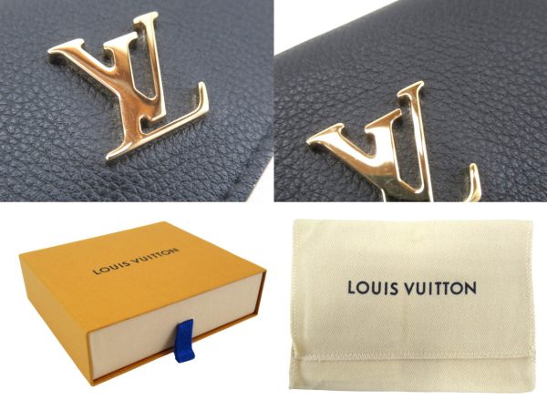 n50034 4 Louis Vuitton Portefeuille lock Mini Wallet Calf Black Ivory