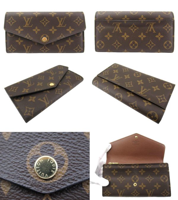 n50039 2 Louis Vuitton Portefeuille Sarah Monogram Long Wallet Brown