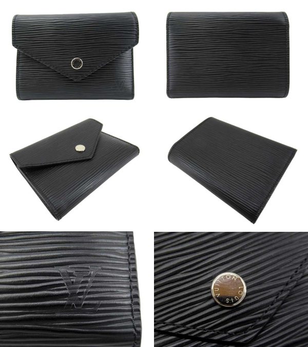 n50041 2 Louis Vuitton Portefeuille Victorine Epi Wallet Noir