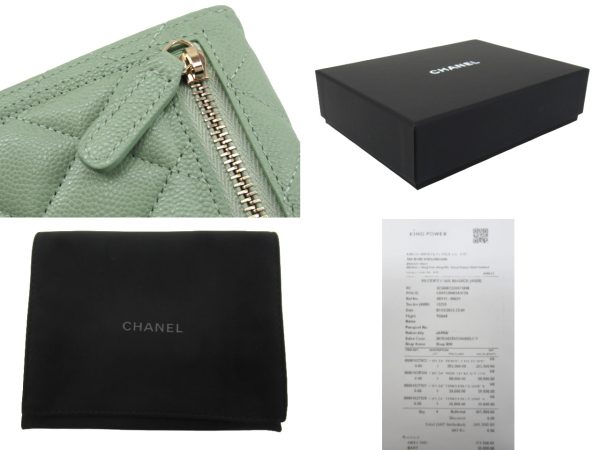 n50052 4 CHANEL Timeless Small Flap Wallet Mint Green