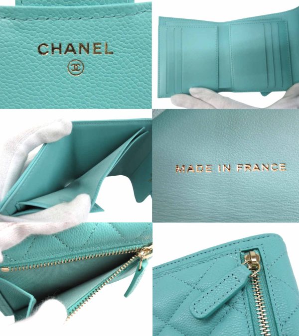 n50053 3 CHANEL Timeless Small Flap Wallet Turquoise