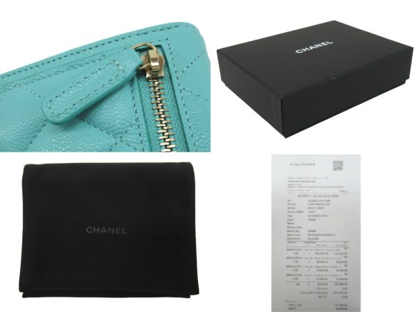 n50053 4 CHANEL Timeless Small Flap Wallet Turquoise