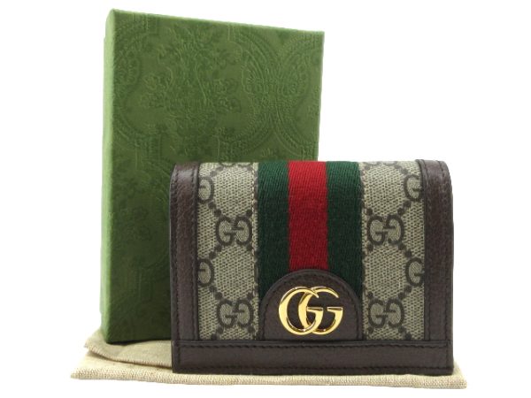 n50054 1 Gucci Offdia GG Supreme Wallet Beige Ebony