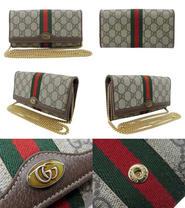 n50056 2 Gucci Offdia GG Supreme Long Wallet Beige