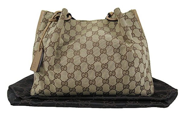 n50131 1 Gucci GG Tote Handbag Beige Brown