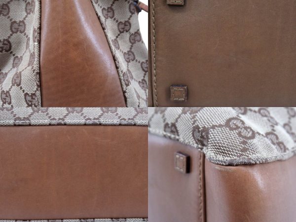 n50131 5 Gucci GG Tote Handbag Beige Brown