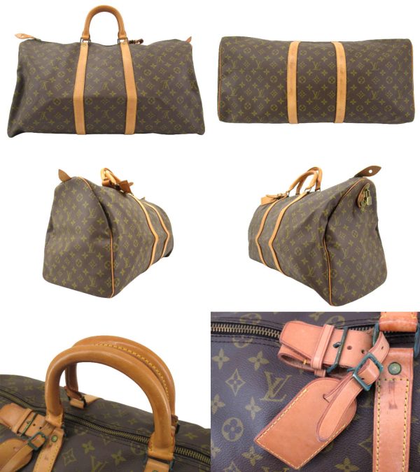 n50149 2 Louis Vuitton Monogram Keepall 55 Bag Brown