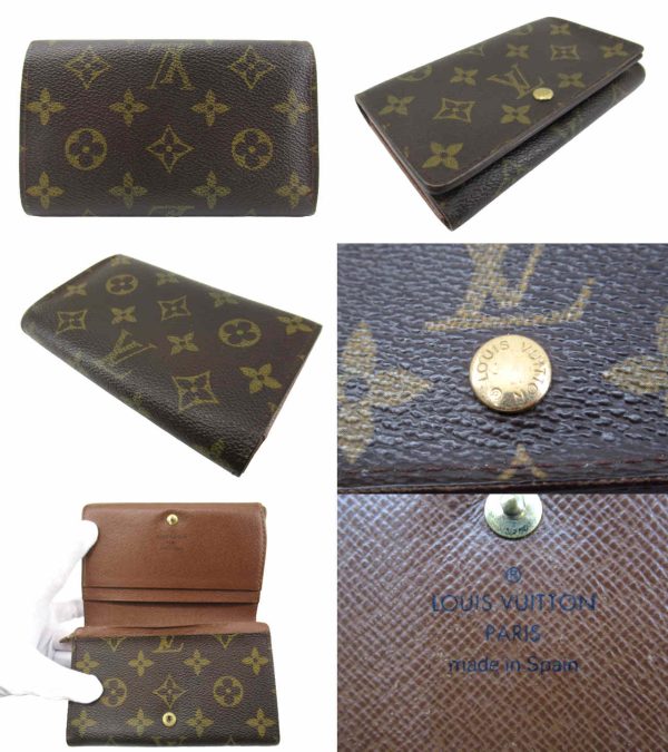 n50152 2 Louis Vuitton Monogram Portomone Vietresor Wallet Brown