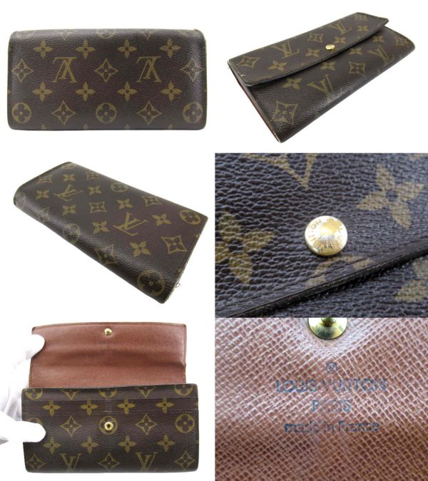 n50154 2 Louis Vuitton Monogram Portefeuille Sara Long Wallet Brown