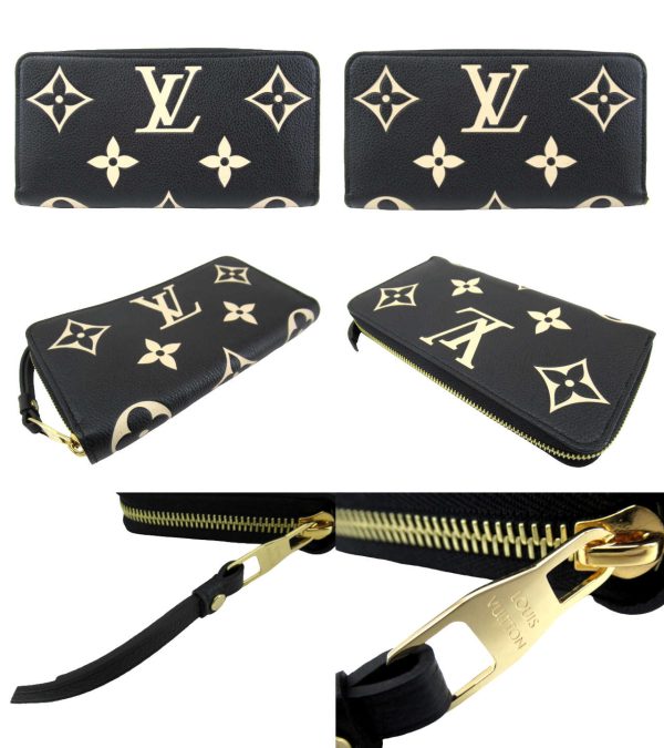 n50163 2 Louis Vuitton Empreinte Zippy Long Wallet Black