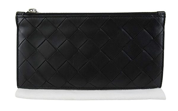 n50231 1 Bottega Veneta Intrecciato Long Card Case Black