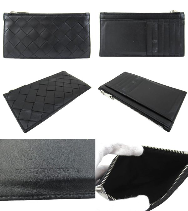 n50231 2 Bottega Veneta Intrecciato Long Card Case Black