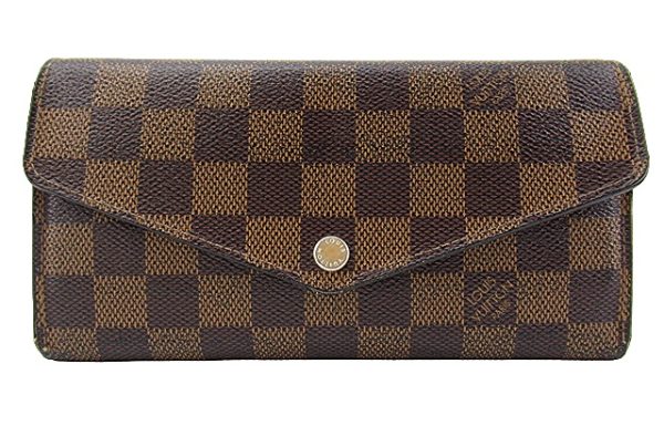 n50244 1 Louis Vuitton Damier Ebene Portefeuille Sara Long Wallet Brown