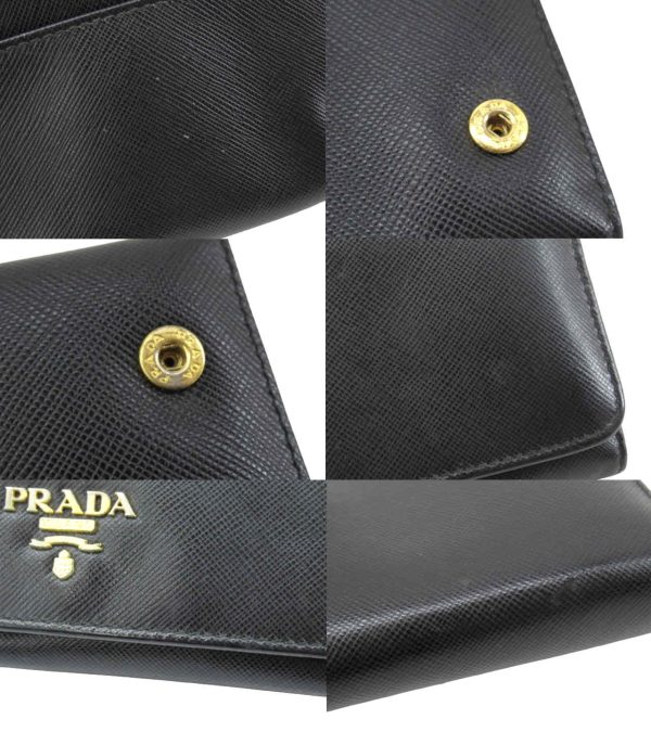 n50328 5 PRADA Saffiano Metal Long Wallet Black