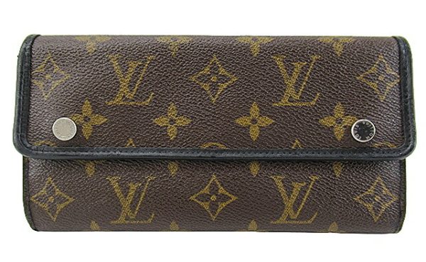 n50337 1 Louis Vuitton Monogram Macassar Portefeuille Long Wallet Brown Black