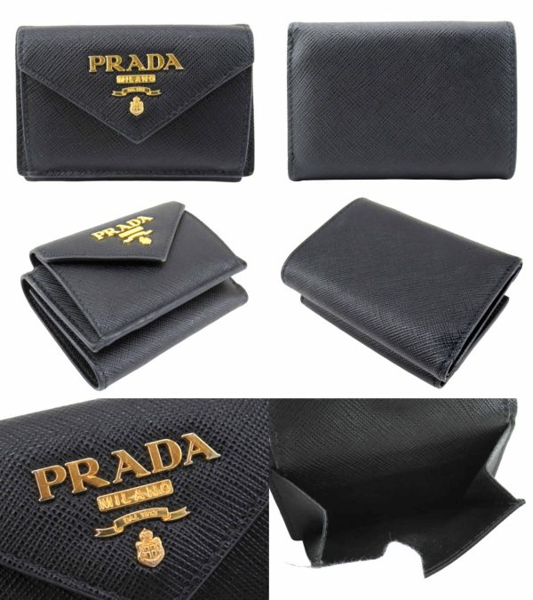 n50448 2 PRADA Saffiano Metal Wallet Black