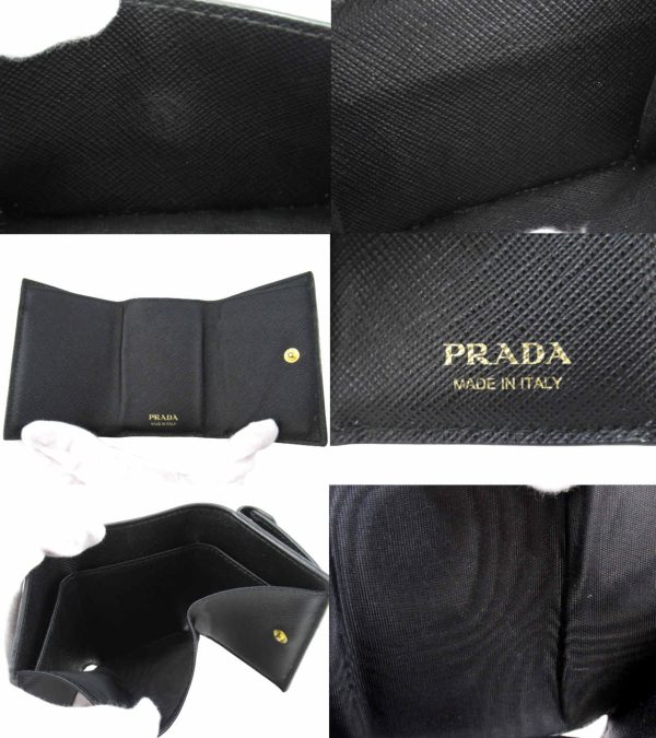 n50448 3 PRADA Saffiano Metal Wallet Black