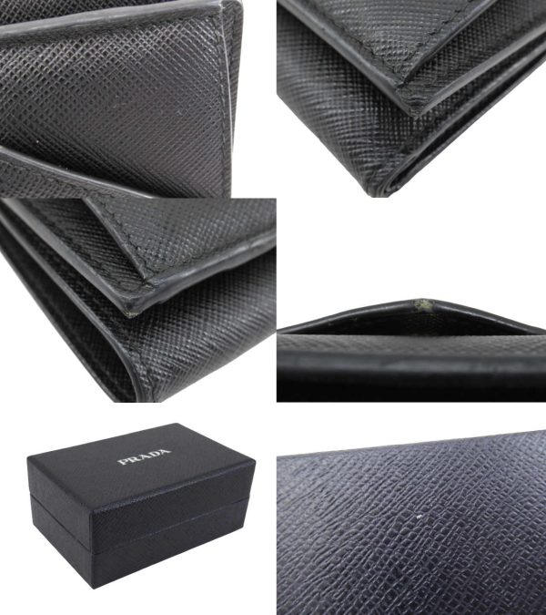 n50448 5 PRADA Saffiano Metal Wallet Black