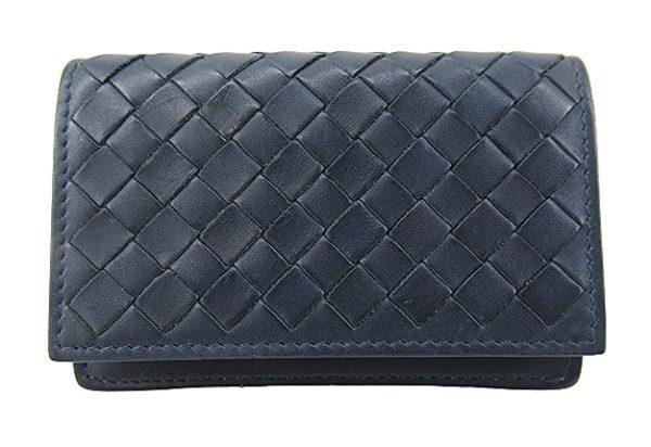 n50504 1 Bottega Veneta Intrecciato Card Case Blue