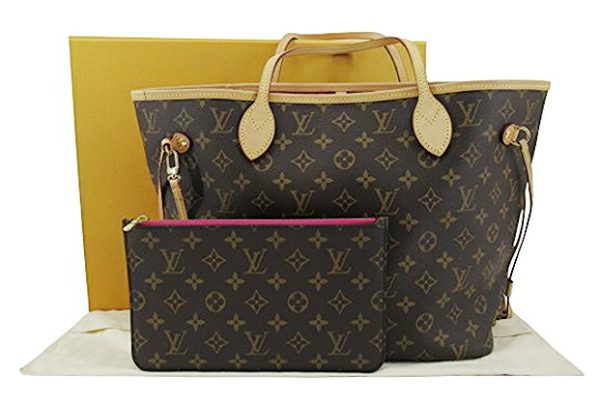 n50507 1 Louis Vuitton Neverfull MM Monogram Tote Bag Pivoine Brown