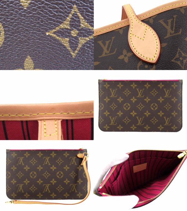 n50507 5 Louis Vuitton Neverfull MM Monogram Tote Bag Pivoine Brown