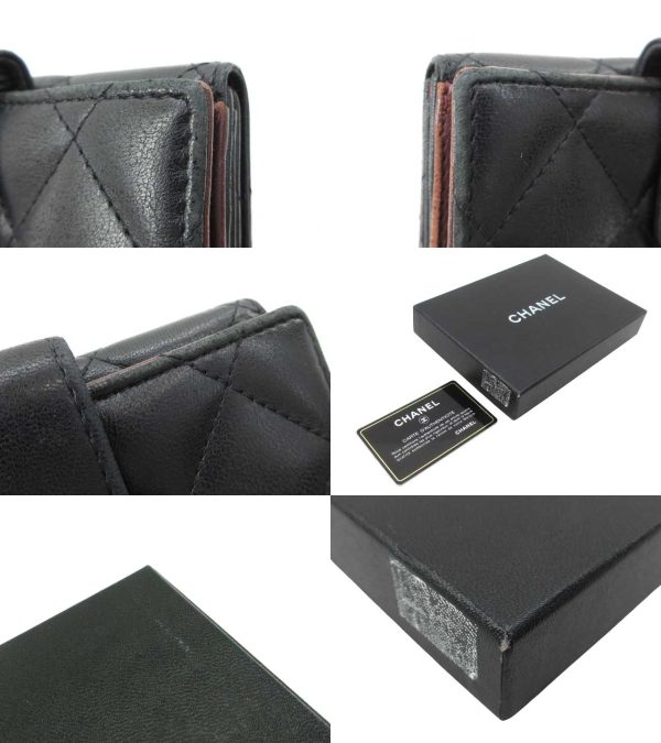 n50604 7 CHANEL Matelasse Lambskin Wallet Black