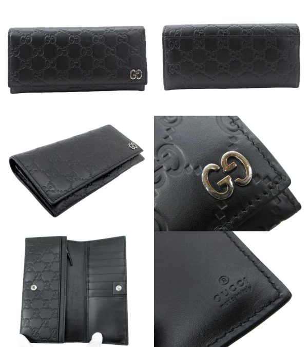 n50609 2 Gucci Guccisima Long Wallet Black