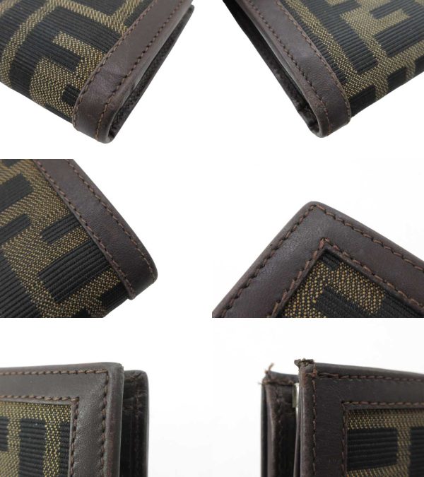 n50611 6 Fendi Zucca Pattern Wallet Brown