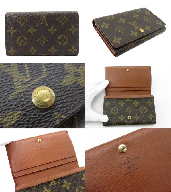 n50615 2 Louis Vuitton Monogram Portomone Vietresor Wallet Brown