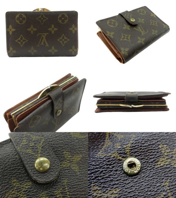 n50616 2 Louis Vuitton Monogram Portomone Viet Viennois Wallet Brown