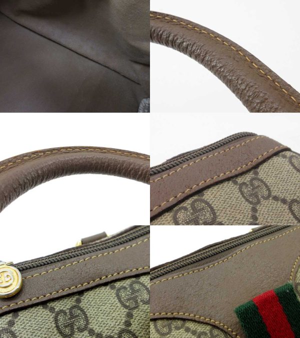 n50633 5 Gucci Gucci GG Plus Sherry Line Mini Handbag Beige Brown