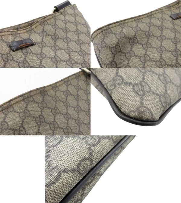 n50636 5 Gucci GG Supreme Shoulder Bag Beige Brown