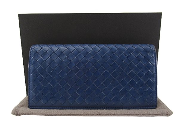 n50709 1 BOTTEGA VENETA Intrecciato Long Wallet Blue