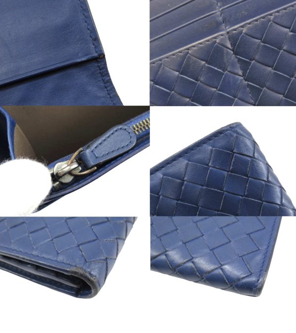 n50709 5 BOTTEGA VENETA Intrecciato Long Wallet Blue