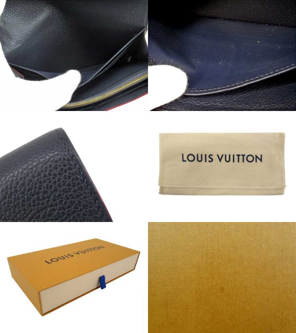 n50715 5 Louis Vuitton Monogram Empreinte Portefeuille Sara Long Wallet Marine Rouge