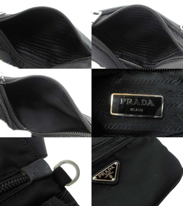 n50772 3 Prada Vela Triangle Nylon Waist Pouch Black