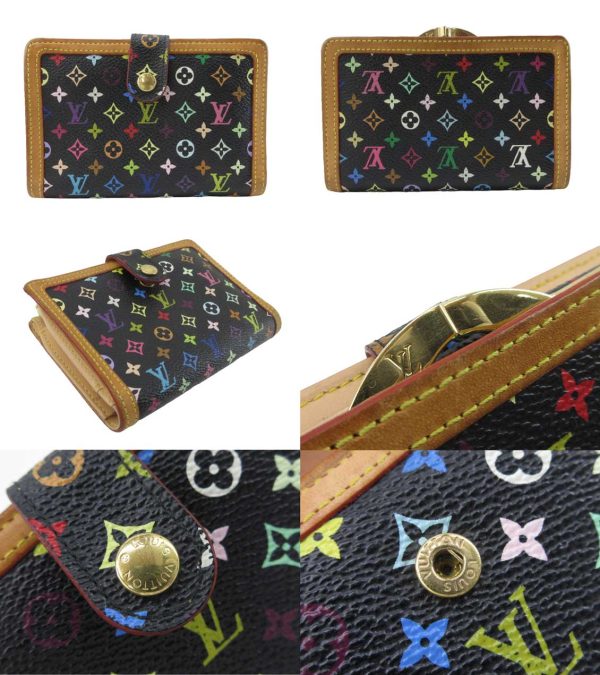 n50792 2 Louis Vuitton Multicolor Portefeuille Viennois Wallet Noir Black