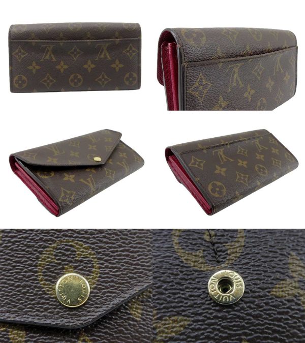 n50833 2 Louis Vuitton Portefeuille Sara Monogram Long Wallet Fuchsia