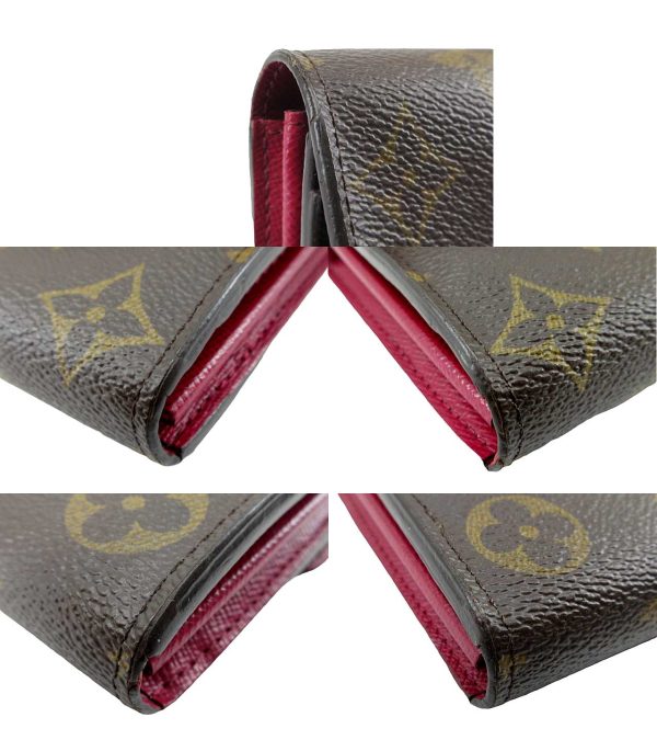 n50833 6 Louis Vuitton Portefeuille Sara Monogram Long Wallet Fuchsia