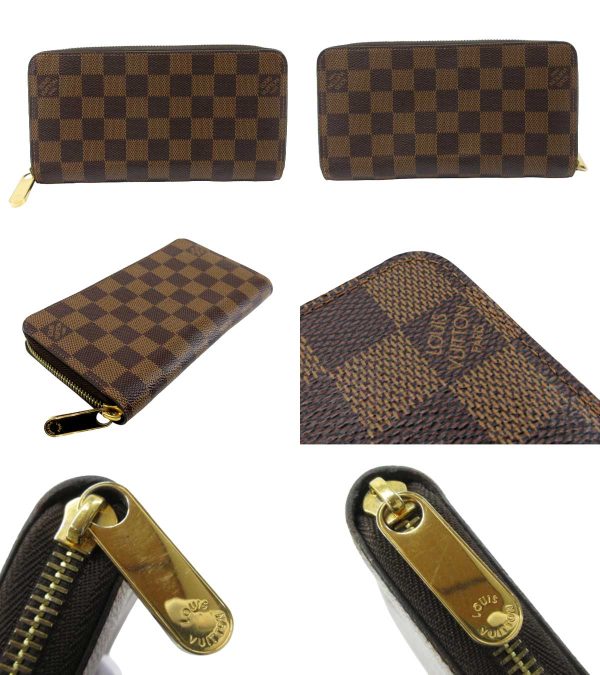 n50835 2 Louis Vuitton Zippy Wallet Damier Ebene Brown